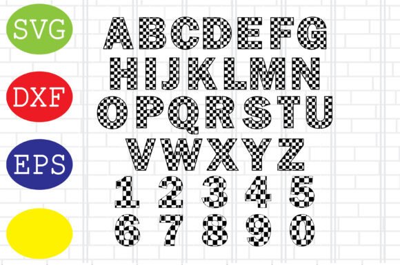 Download Checkered Alphabet, Racing Numbers Svg - Premium Resources
