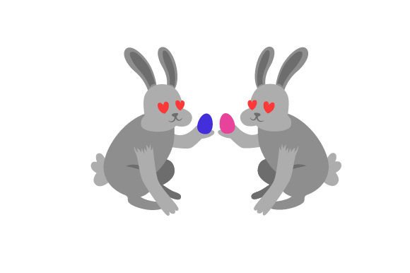 Download Two Bunnies Gifting Eggs - Premium Resources