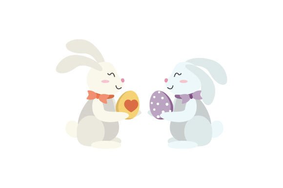 Download Two Bunnies Gifting Eggs - Premium Resources